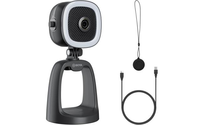 Boya BY-CM6A USB Condenser Microphone for Streaming Gaming PC Podcast Mic With1080P HD Camera and Fill Light for YouTube Studio Music Recording Singing Video for Windows Mac Laptop Desktop Mac Phones -Black